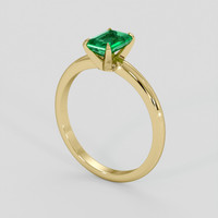 0.91 Ct. Emerald Ring, 18K Yellow Gold 2