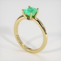 1.01 Ct. Emerald Ring, 18K Yellow Gold 2