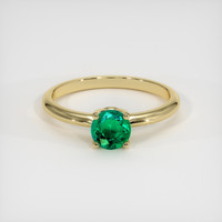 0.58 Ct. Emerald Ring, 18K Yellow Gold 1