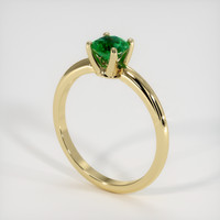 0.58 Ct. Emerald Ring, 18K Yellow Gold 2
