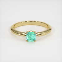 0.70 Ct. Emerald Ring, 18K Yellow Gold 1