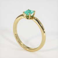 0.70 Ct. Emerald Ring, 18K Yellow Gold 2