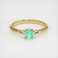 0.70 Ct. Emerald Ring, 18K Yellow Gold 1