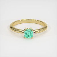 0.70 Ct. Emerald Ring, 18K Yellow Gold 1