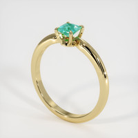 0.72 Ct. Emerald Ring, 18K Yellow Gold 2