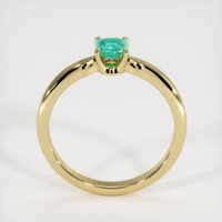 0.72 Ct. Emerald Ring, 18K Yellow Gold 3