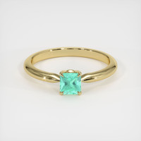 0.76 Ct. Emerald Ring, 18K Yellow Gold 1