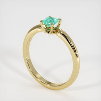 0.76 Ct. Emerald Ring, 18K Yellow Gold 2
