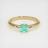 0.79 Ct. Emerald Ring, 18K Yellow Gold 1