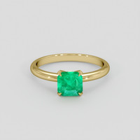 0.99 Ct. Emerald Ring, 18K Yellow Gold 1