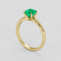 0.99 Ct. Emerald Ring, 18K Yellow Gold 2