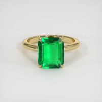 3.22 Ct. Emerald Ring, 18K Yellow Gold 1