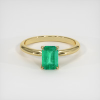 0.81 Ct. Emerald Ring, 18K Yellow Gold 1