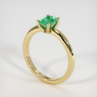 0.64 Ct. Emerald Ring, 18K Yellow Gold 2