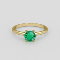 0.70 Ct. Emerald Ring, 18K Yellow Gold 1