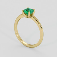 0.70 Ct. Emerald Ring, 18K Yellow Gold 2
