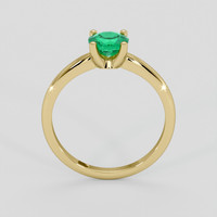 0.70 Ct. Emerald Ring, 18K Yellow Gold 3