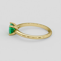 0.70 Ct. Emerald Ring, 18K Yellow Gold 4
