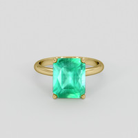 4.55 Ct. Emerald Ring, 18K Yellow Gold 1