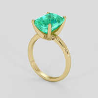 4.55 Ct. Emerald Ring, 18K Yellow Gold 2