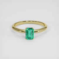 0.99 Ct. Emerald Ring, 18K Yellow Gold 1