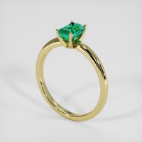 0.99 Ct. Emerald Ring, 18K Yellow Gold 2