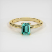 1.08 Ct. Emerald Ring, 18K Yellow Gold 1