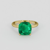 3.37 Ct. Emerald Ring, 18K Yellow Gold 1