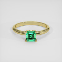 0.56 Ct. Emerald Ring, 18K Yellow Gold 1