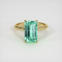 3.72 Ct. Emerald Ring, 18K Yellow Gold 1