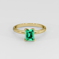 0.75 Ct. Emerald Ring, 18K Yellow Gold 1