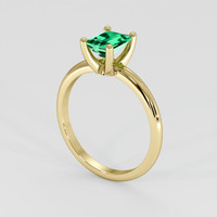 0.75 Ct. Emerald Ring, 18K Yellow Gold 2