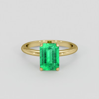 2.00 Ct. Emerald Ring, 18K Yellow Gold 1