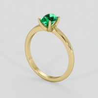 0.72 Ct. Emerald Ring, 18K Yellow Gold 2