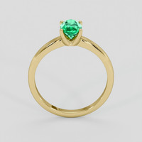 0.72 Ct. Emerald Ring, 18K Yellow Gold 3