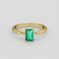 0.63 Ct. Emerald Ring, 18K Yellow Gold 1