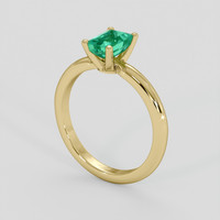 0.63 Ct. Emerald Ring, 18K Yellow Gold 2