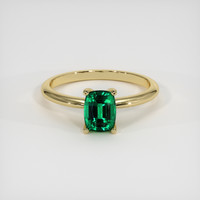 0.87 Ct. Emerald Ring, 18K Yellow Gold 1