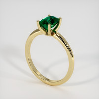 0.87 Ct. Emerald Ring, 18K Yellow Gold 2