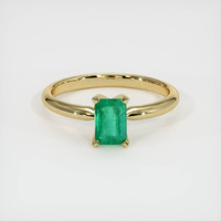 0.69 Ct. Emerald Ring, 18K Yellow Gold 1