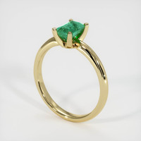 0.69 Ct. Emerald Ring, 18K Yellow Gold 2