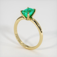 0.73 Ct. Emerald Ring, 18K Yellow Gold 2