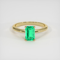 0.77 Ct. Emerald Ring, 18K Yellow Gold 1