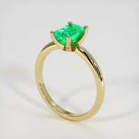 0.77 Ct. Emerald Ring, 18K Yellow Gold 2