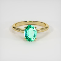 1.27 Ct. Emerald Ring, 18K Yellow Gold 1