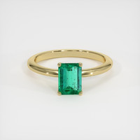 0.93 Ct. Emerald Ring, 18K Yellow Gold 1