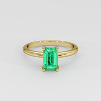 1.22 Ct. Emerald Ring, 18K Yellow Gold 1