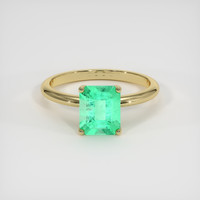 1.45 Ct. Emerald Ring, 18K Yellow Gold 1