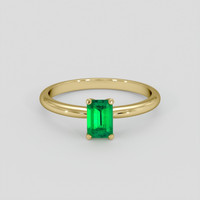 0.47 Ct. Emerald Ring, 18K Yellow Gold 1