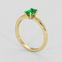 0.47 Ct. Emerald Ring, 18K Yellow Gold 2
